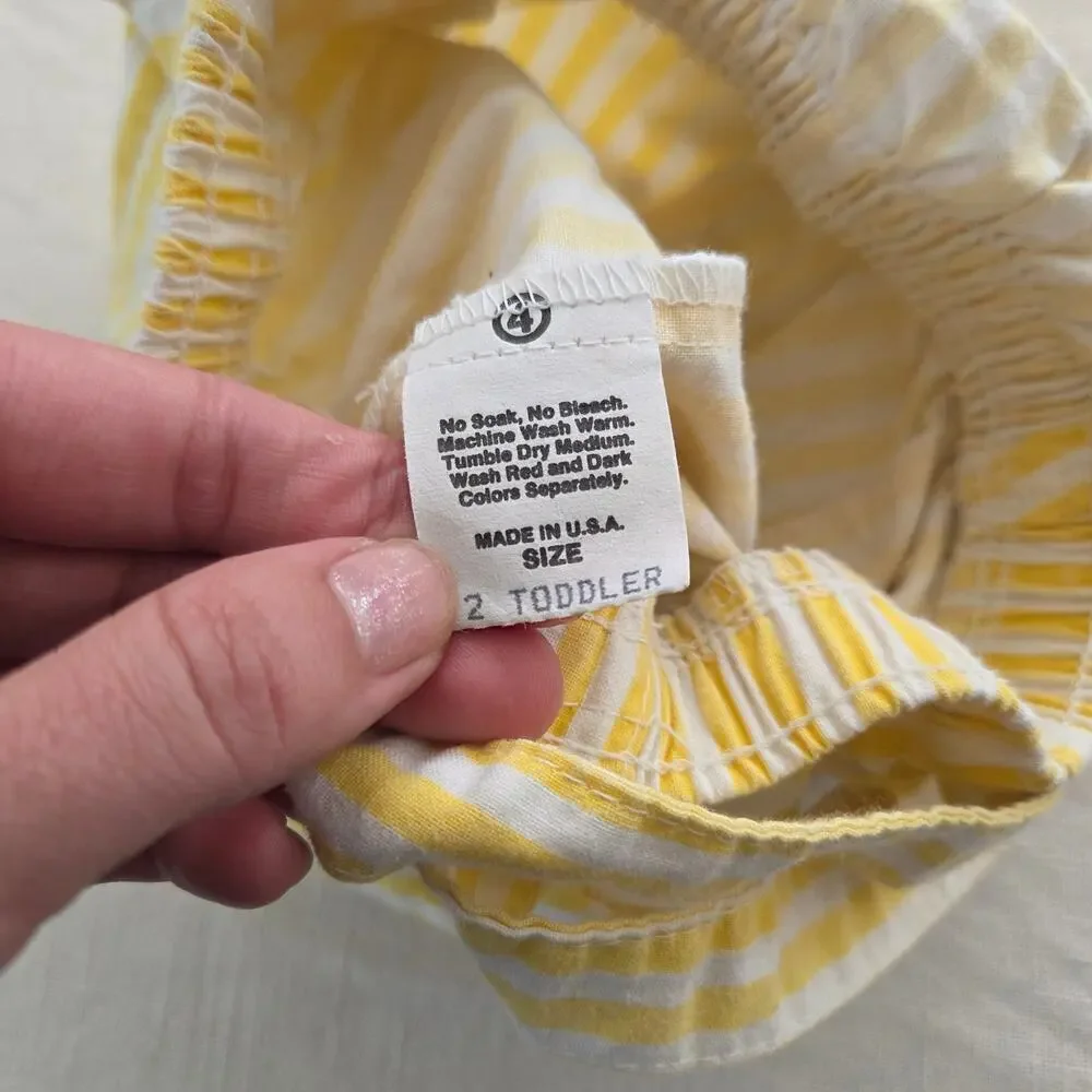 Vintage Oshkosh Yellow Striped Shortalls 12-18 months